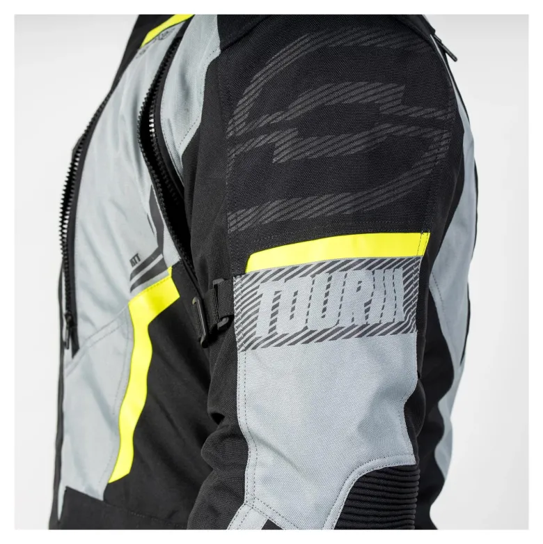 Kurtka tekstylna OZONE TOUR III BLACK/GREY/FLUO YELLOW czarny szary żółty fluo