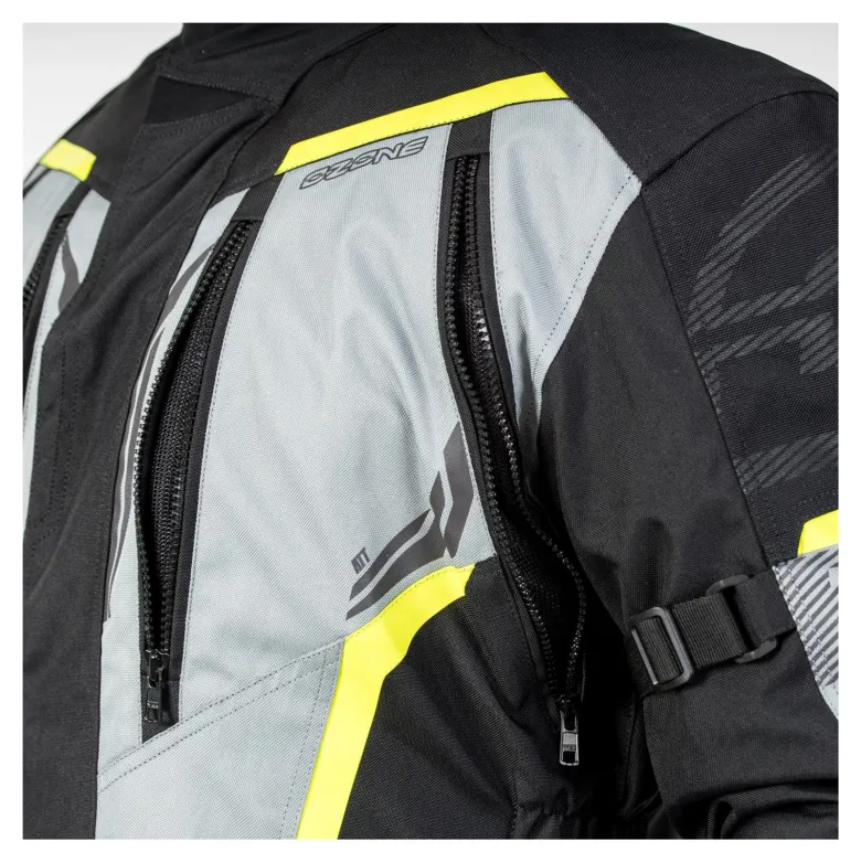 Kurtka tekstylna OZONE TOUR III BLACK/GREY/FLUO YELLOW czarny szary żółty fluo