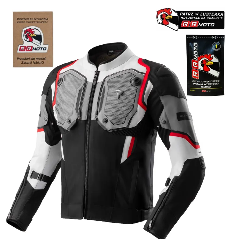 Kurtka tekstylna REBELHORN BORG II BLACK/GREY/RED czarny szary czerwony
