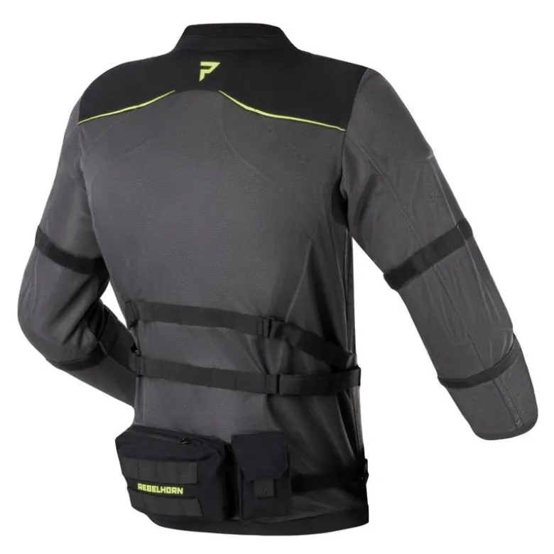 Kurtka tekstylna REBELHORN BRUTALE DARK GREY/BLACK/FLO YELLOW czarny szary żółty fluo