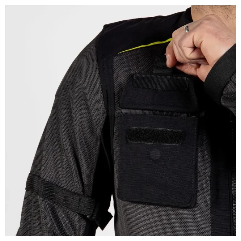 Kurtka tekstylna REBELHORN BRUTALE DARK GREY/BLACK/FLO YELLOW czarny szary żółty fluo