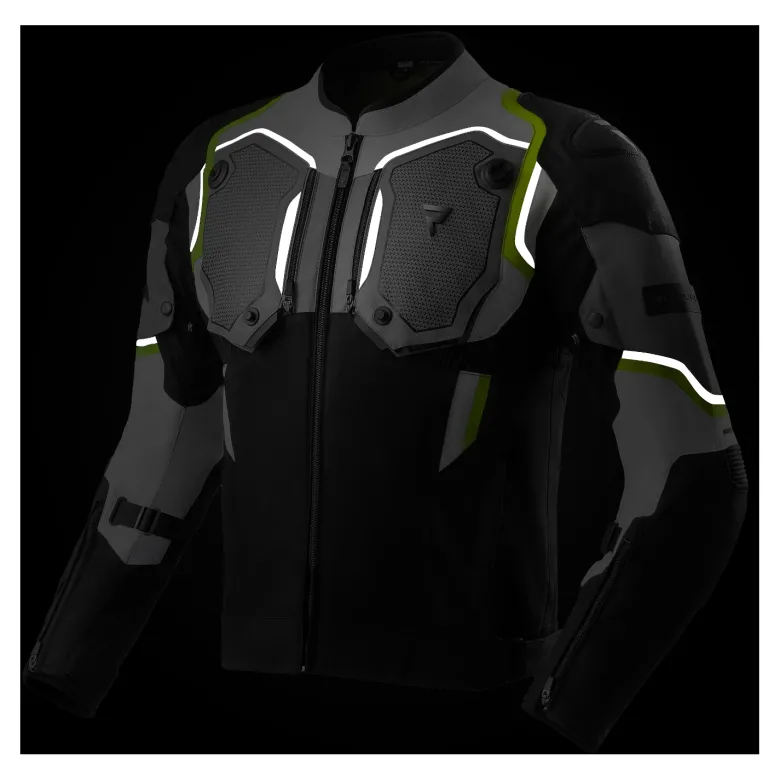 Kurtka tekstylna REBELHORN BORG II BLACK/GREY/FLUO YELLOW czarny szary żółty fluo