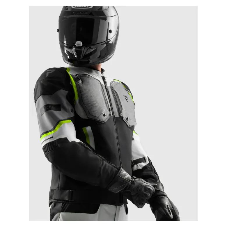 Kurtka tekstylna REBELHORN BORG II BLACK/GREY/FLUO YELLOW czarny szary żółty fluo