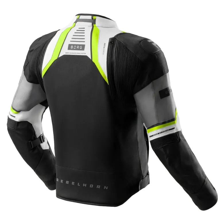 Kurtka tekstylna REBELHORN BORG II BLACK/GREY/FLUO YELLOW czarny szary żółty fluo