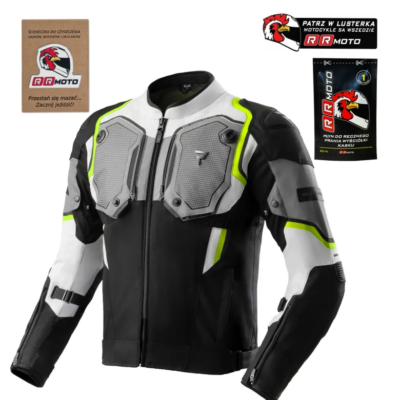 Kurtka tekstylna REBELHORN BORG II BLACK/GREY/FLUO YELLOW czarny szary żółty fluo