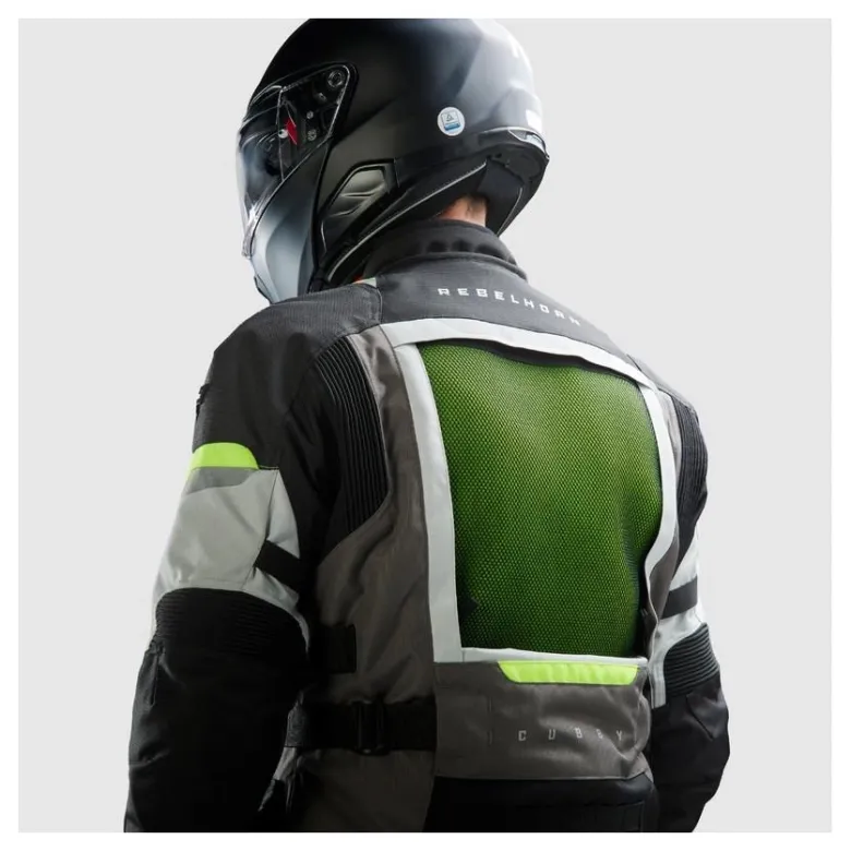 Kurtka tekstylna REBELHORN CUBBY V BLACK/GREY/FLUO YELLOW czarny szary żółty fluo