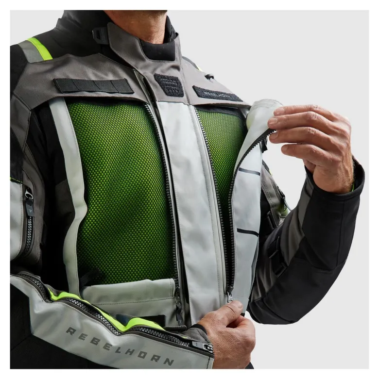 Kurtka tekstylna REBELHORN CUBBY V BLACK/GREY/FLUO YELLOW czarny szary żółty fluo