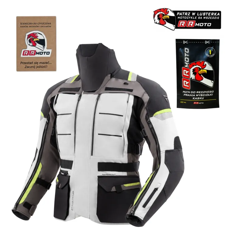 Kurtka tekstylna REBELHORN CUBBY V BLACK/GREY/FLUO YELLOW czarny szary żółty fluo