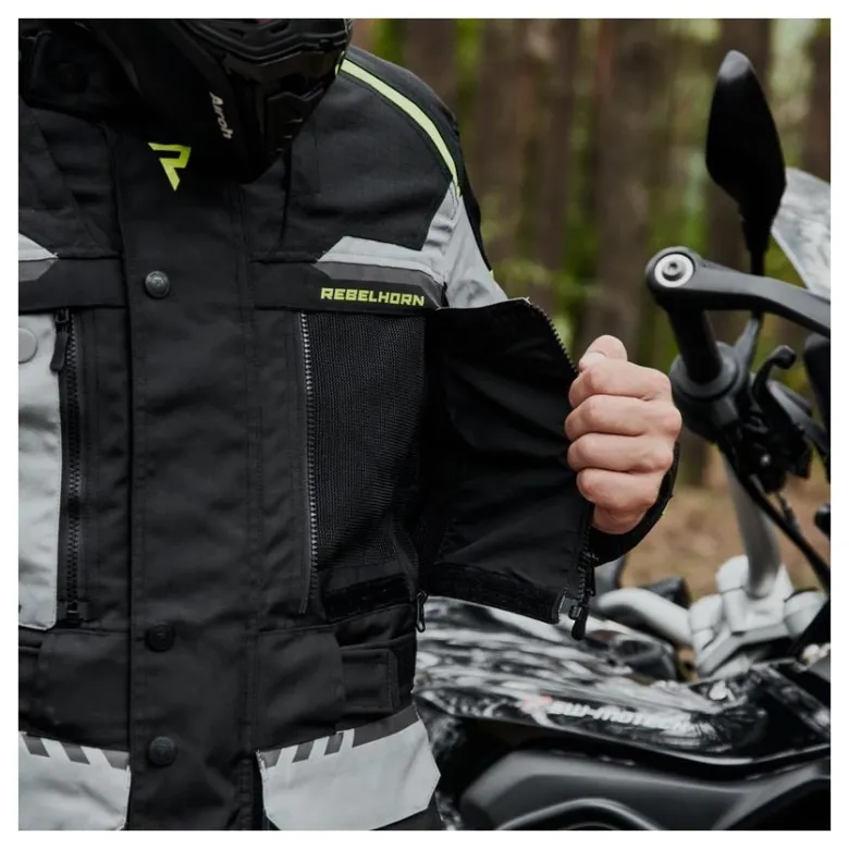 Kurtka tekstylna REBELHORN CUBBY IV BLACK/FLO YELLOW czarny żółty fluo