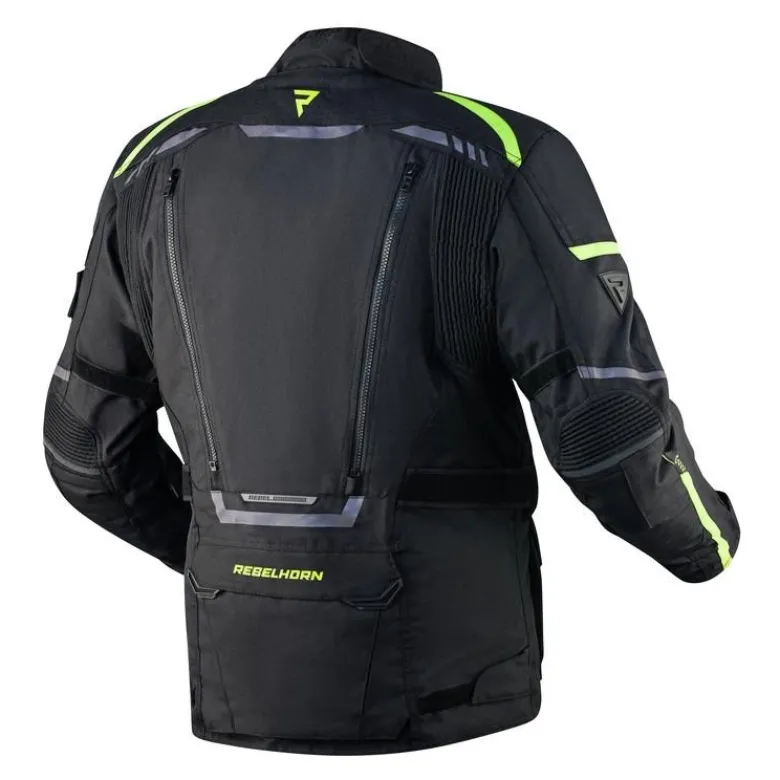 Kurtka tekstylna REBELHORN CUBBY IV BLACK/FLO YELLOW czarny żółty fluo