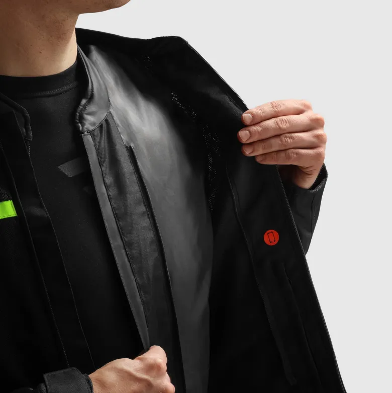 Kurtka tekstylna REBELHORN ECHO BLACK/FLUO YELLOW czarny żółty fluo