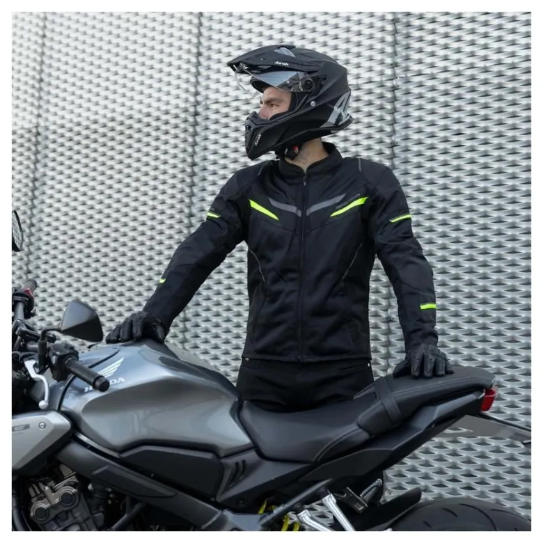 Kurtka tekstylna REBELHORN FLUX BLACK/FLO YELLOW czarny żółty fluo