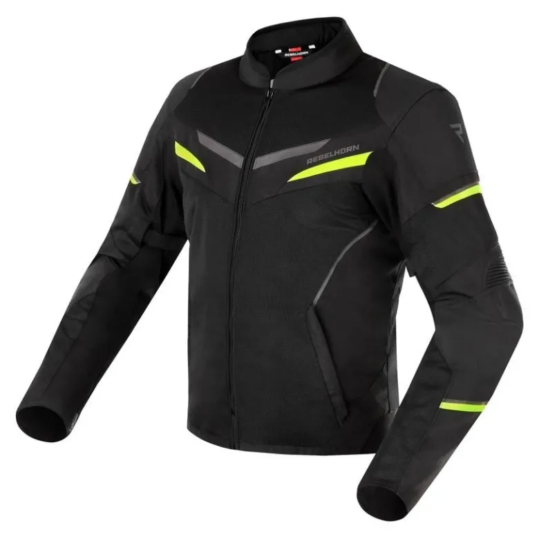 Kurtka tekstylna REBELHORN FLUX BLACK/FLO YELLOW czarny żółty fluo