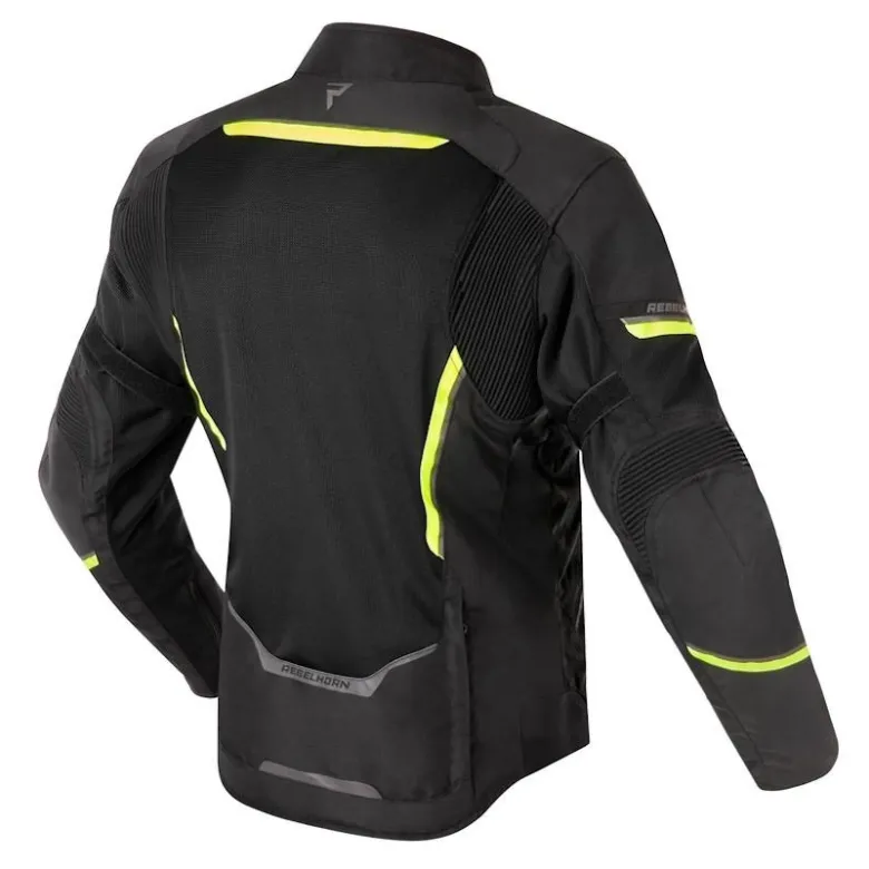 Kurtka tekstylna REBELHORN FLUX BLACK/FLO YELLOW czarny żółty fluo