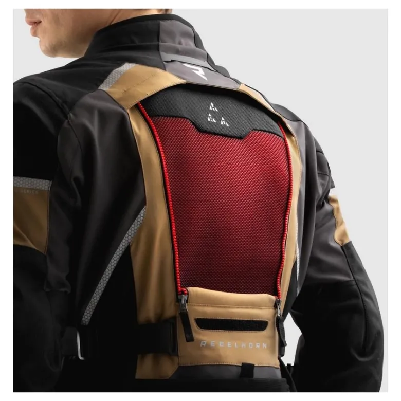 Kurtka tekstylna REBELHORN HARDY 3.0 DESERT/GREY/RED brązowy szary czerwony