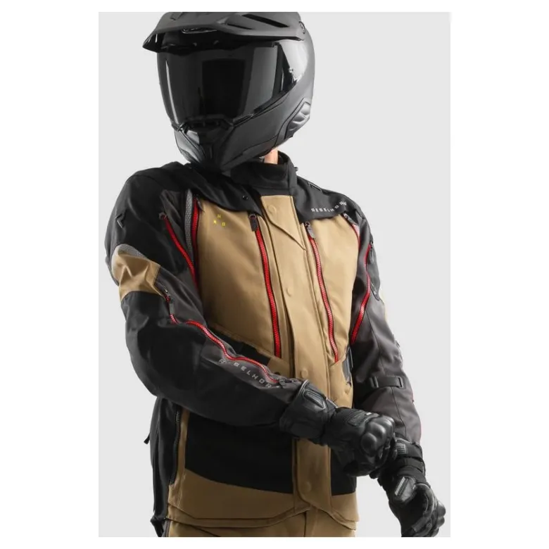 Kurtka tekstylna REBELHORN HARDY 3.0 DESERT/GREY/RED brązowy szary czerwony
