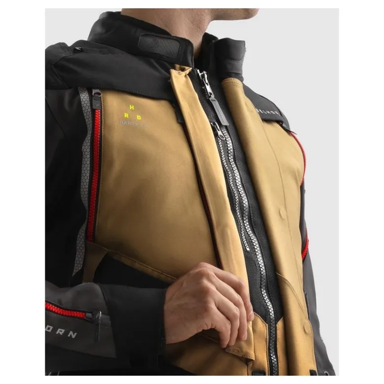 Kurtka tekstylna REBELHORN HARDY 3.0 DESERT/GREY/RED brązowy szary czerwony