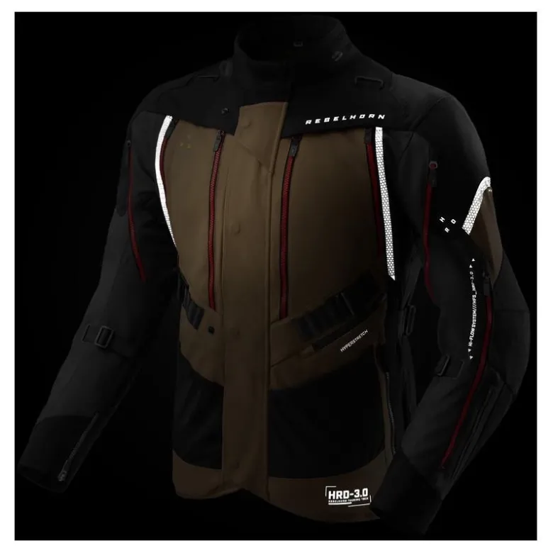 Kurtka tekstylna REBELHORN HARDY 3.0 DESERT/GREY/RED brązowy szary czerwony