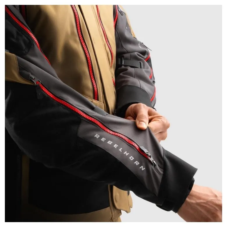 Kurtka tekstylna REBELHORN HARDY 3.0 DESERT/GREY/RED brązowy szary czerwony