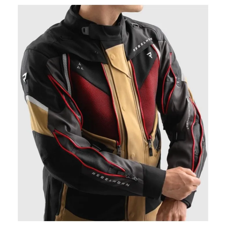 Kurtka tekstylna REBELHORN HARDY 3.0 DESERT/GREY/RED brązowy szary czerwony