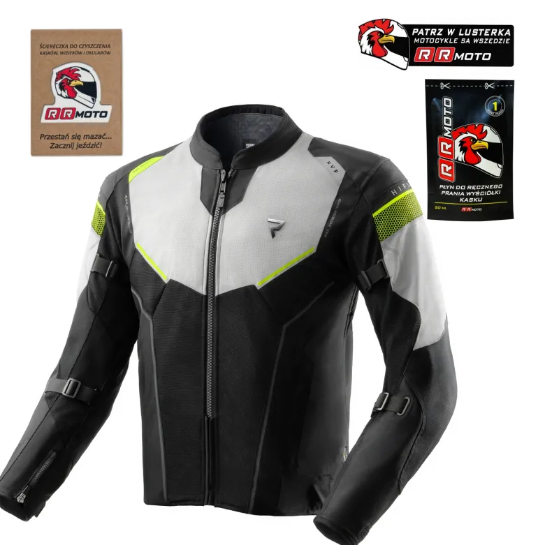 Kurtka tekstylna REBELHORN HIFLOW V BLACK/GREY/FLUO YELLOW czarny szary żółty fluo