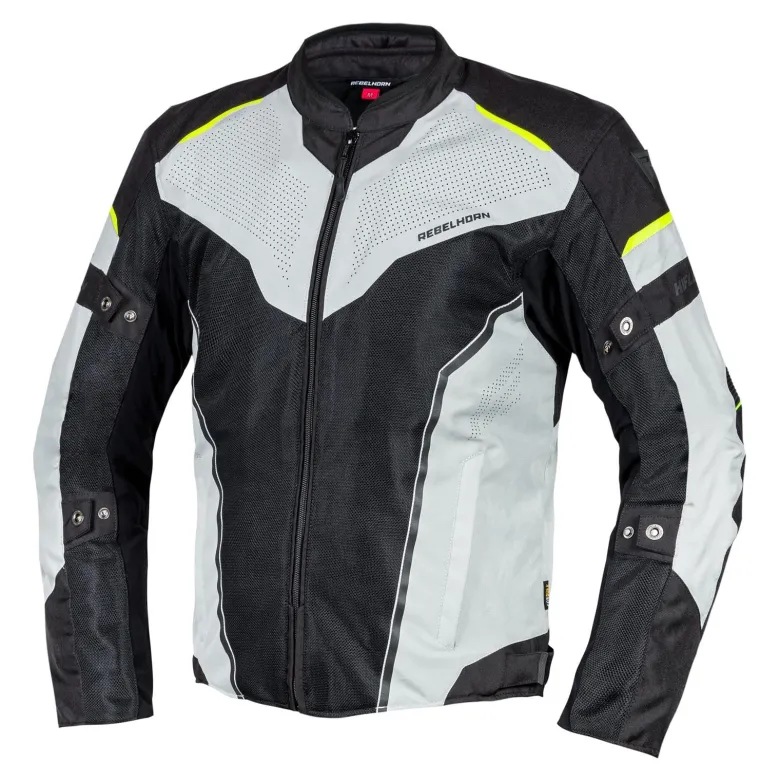 Kurtka tekstylna REBELHORN HIFLOW IV BLACK/SILVER/FLO YELLOW czarny srebrny szary żółty fluo