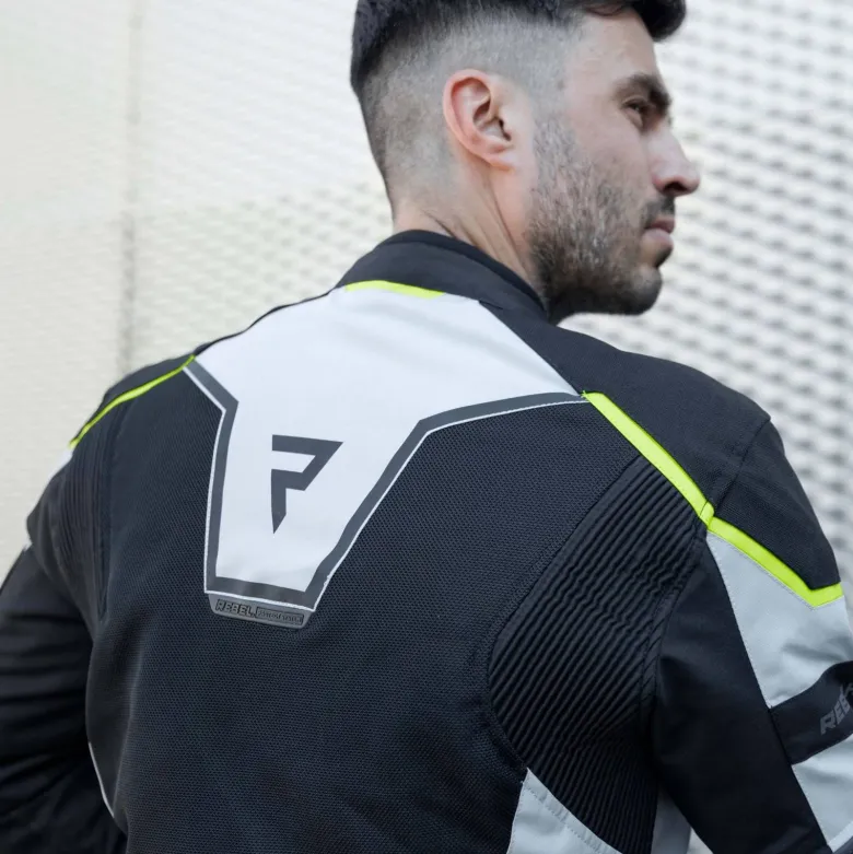 Kurtka tekstylna REBELHORN HIFLOW IV BLACK/SILVER/FLO YELLOW czarny srebrny szary żółty fluo