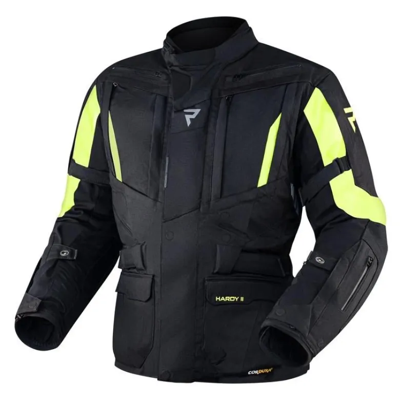 Kurtka tekstylna REBELHORN HARDY II BLACK/FLO YELLOW czarny żółty fluo
