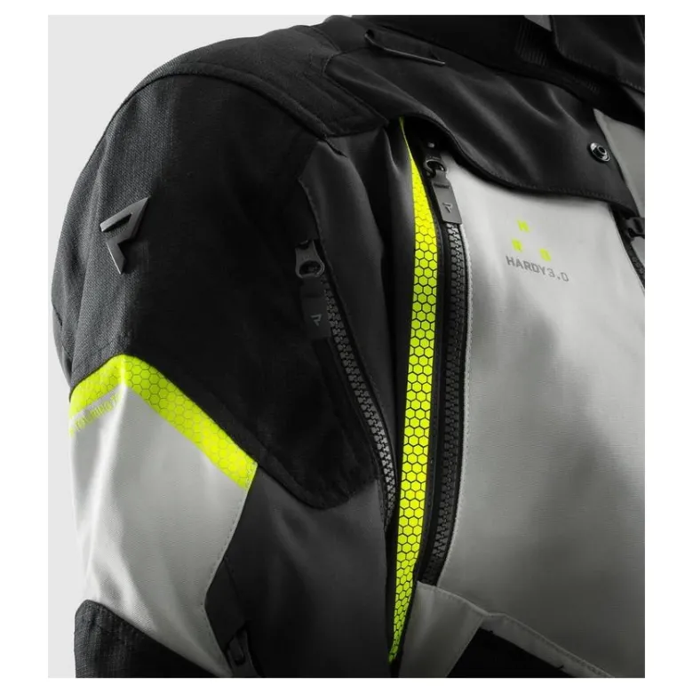 Kurtka tekstylna REBELHORN HARDY 3.0 BLACK/GREY/FLUO YELLOW czarny szary żółty fluo