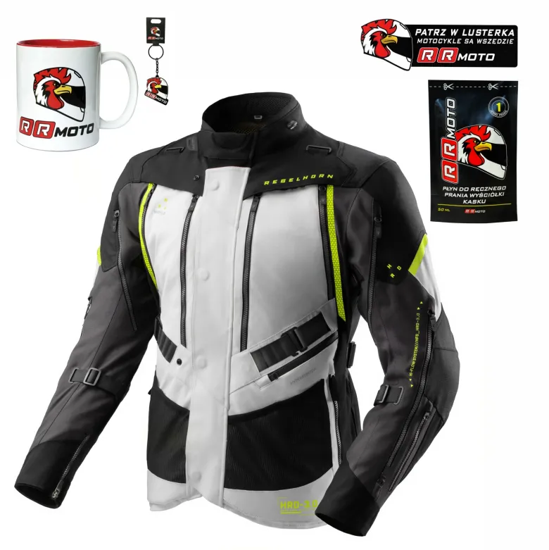 Kurtka tekstylna REBELHORN HARDY 3.0 BLACK/GREY/FLUO YELLOW czarny szary żółty fluo