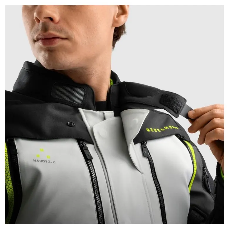 Kurtka tekstylna REBELHORN HARDY 3.0 BLACK/GREY/FLUO YELLOW czarny szary żółty fluo