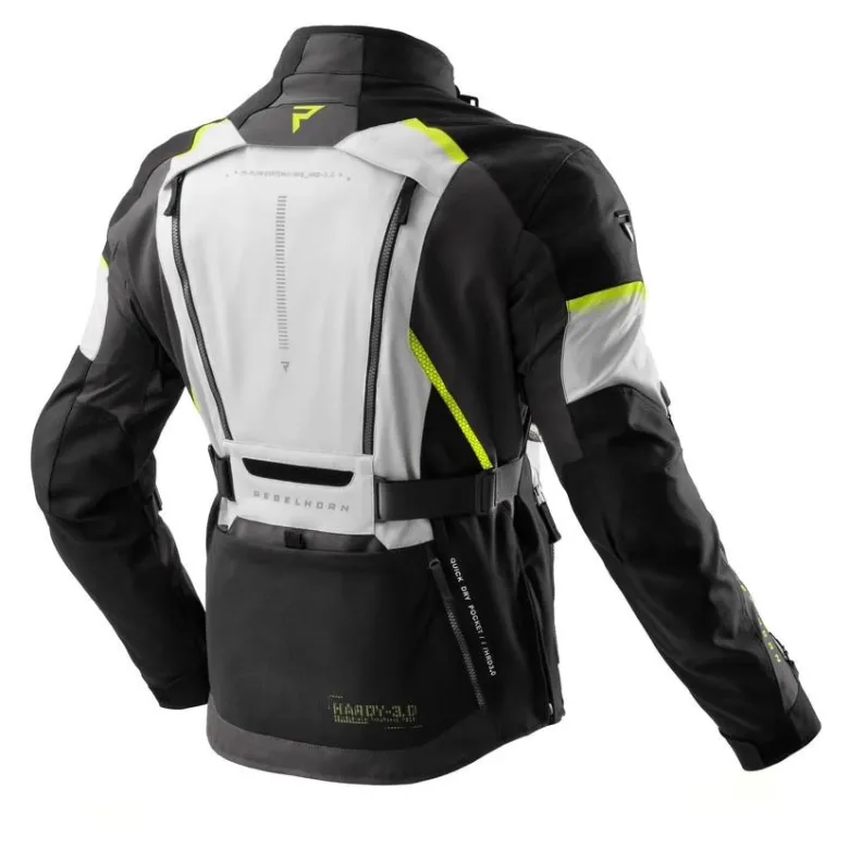 Kurtka tekstylna REBELHORN HARDY 3.0 BLACK/GREY/FLUO YELLOW czarny szary żółty fluo