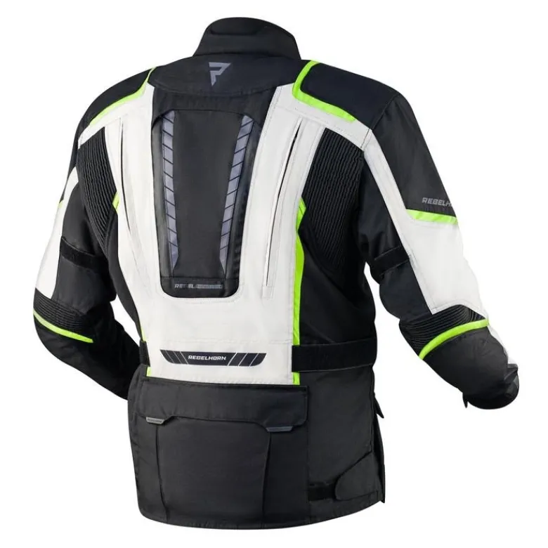 Kurtka tekstylna REBELHORN HIKER III BLACK/GREY/FLO YELLOW czarny szary żółty fluo