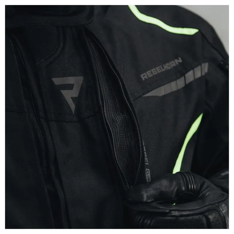Kurtka tekstylna REBELHORN HIKER III BLACK/GREY/FLO YELLOW czarny szary żółty fluo