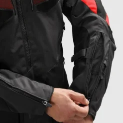 Kurtka tekstylna REBELHORN HIKER 4 BLACK/DARK GREY/RED szary czerwony