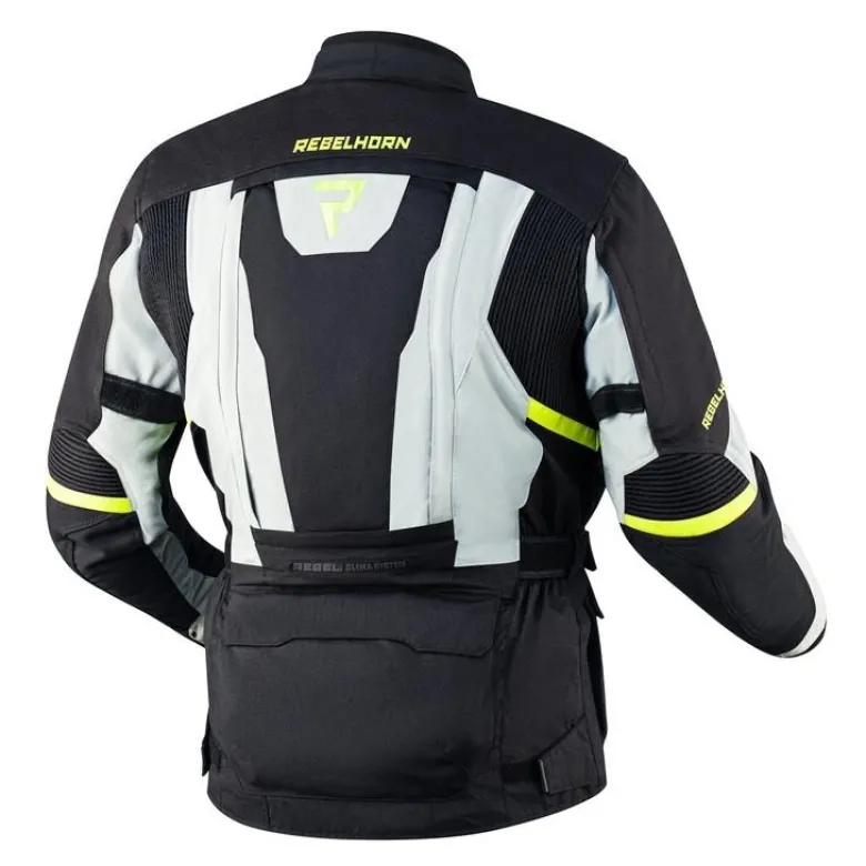 Kurtka tekstylna REBELHORN HARDY II GREY/BLACK/FLO YELLOW czarny szary żółty fluo