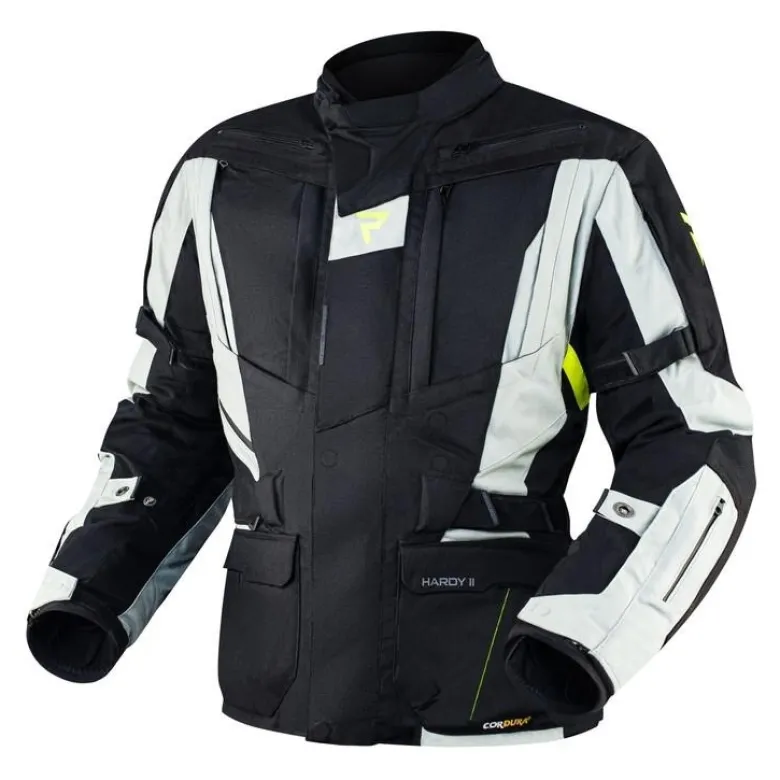 Kurtka tekstylna REBELHORN HARDY II GREY/BLACK/FLO YELLOW czarny szary żółty fluo