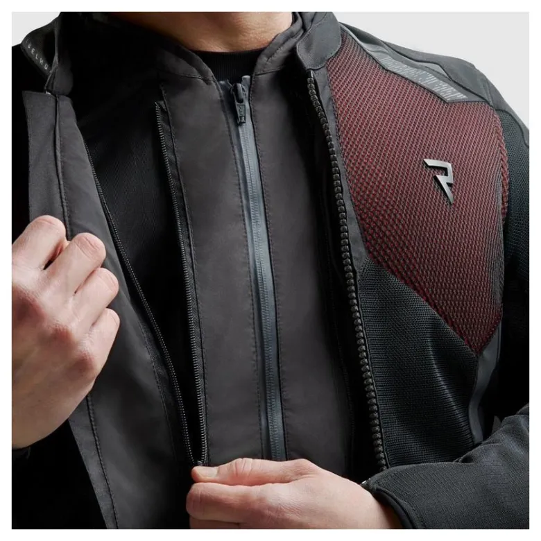 Kurtka tekstylna REBELHORN JAX BLACK/RED czarny czerwony