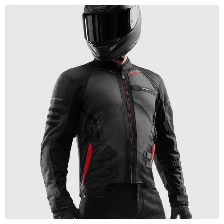 Kurtka tekstylna REBELHORN SCANDAL 3 DARK GREY/BLACK/RED szary czarny czerwony