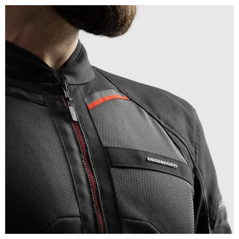 Kurtka tekstylna REBELHORN SCANDAL 3 DARK GREY/BLACK/RED szary czarny czerwony
