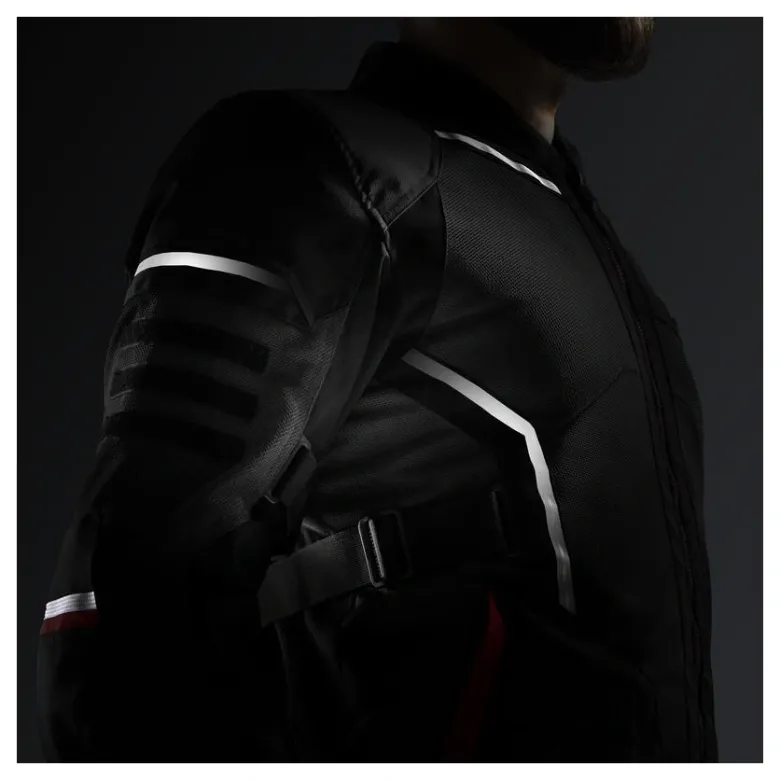 Kurtka tekstylna REBELHORN SCANDAL 3 DARK GREY/BLACK/RED szary czarny czerwony