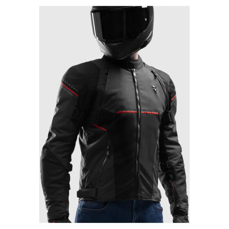 Kurtka tekstylna REBELHORN SWIFT BLACK/DARK GREY/RED czarny szary czerwony