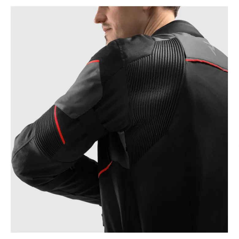 Kurtka tekstylna REBELHORN SWIFT BLACK/DARK GREY/RED czarny szary czerwony