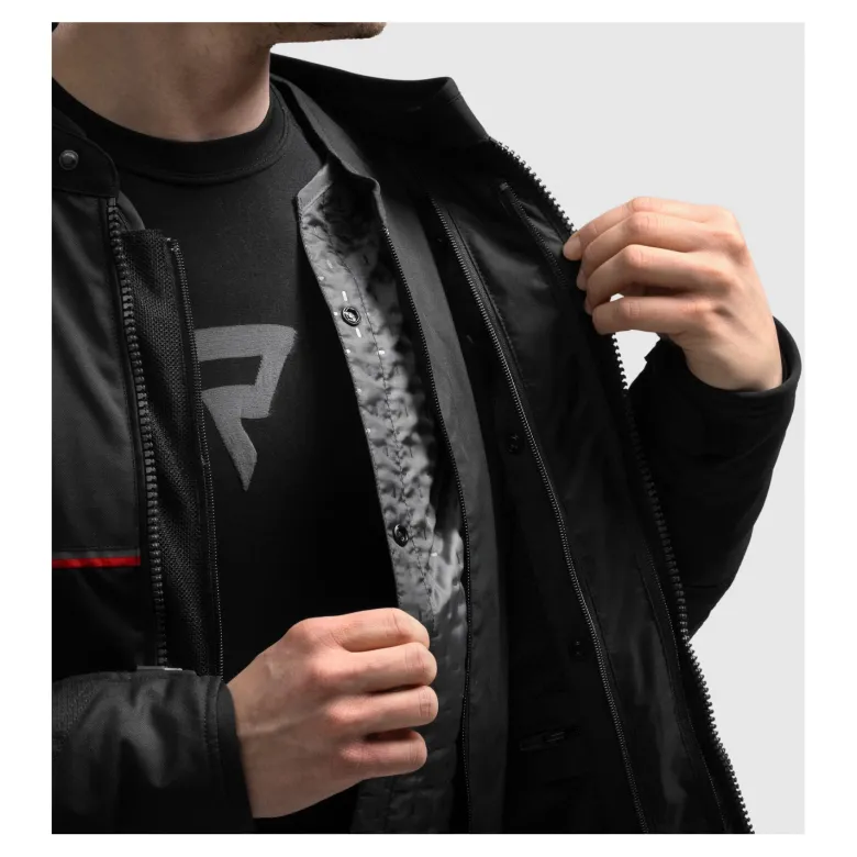 Kurtka tekstylna REBELHORN SWIFT BLACK/DARK GREY/RED czarny szary czerwony
