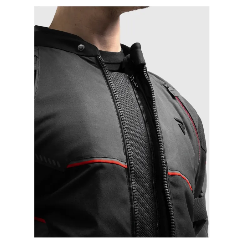 Kurtka tekstylna REBELHORN SWIFT BLACK/DARK GREY/RED czarny szary czerwony