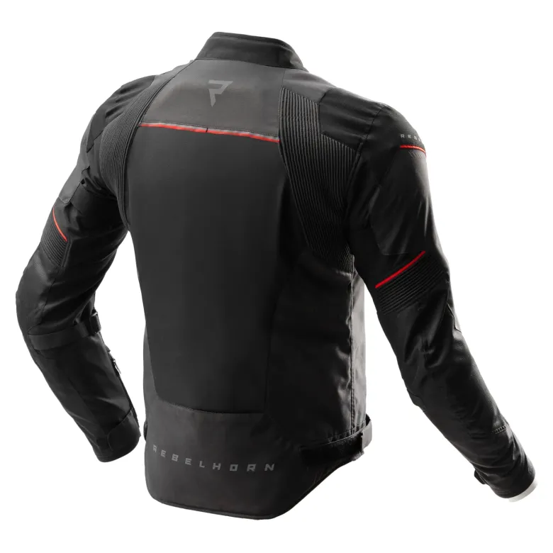 Kurtka tekstylna REBELHORN SWIFT BLACK/DARK GREY/RED czarny szary czerwony
