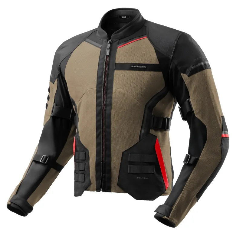 Kurtka tekstylna REBELHORN SCANDAL 3 DESERT/BLACK/RED brązowy czarny czerwony