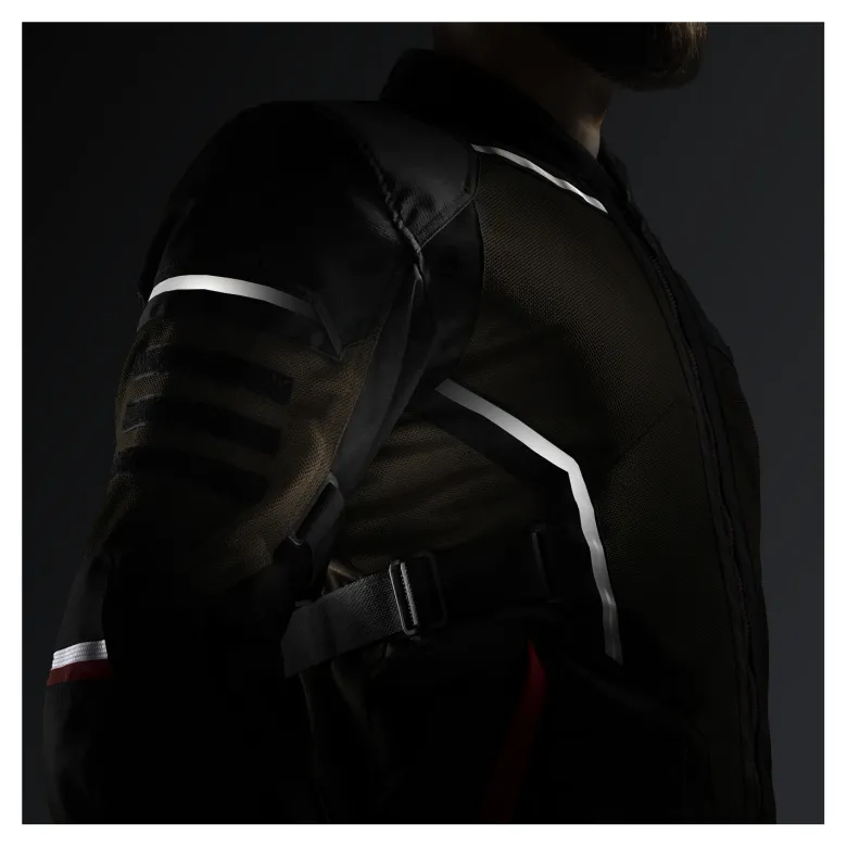 Kurtka tekstylna REBELHORN SCANDAL 3 DESERT/BLACK/RED brązowy czarny czerwony