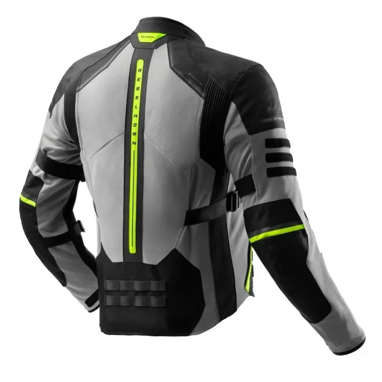 Kurtka tekstylna REBELHORN SCANDAL 3 BLACK/GREY/FLUO YELLOW czarny szary żółty fluo