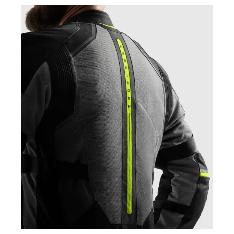 Kurtka tekstylna REBELHORN SCANDAL 3 BLACK/GREY/FLUO YELLOW czarny szary żółty fluo